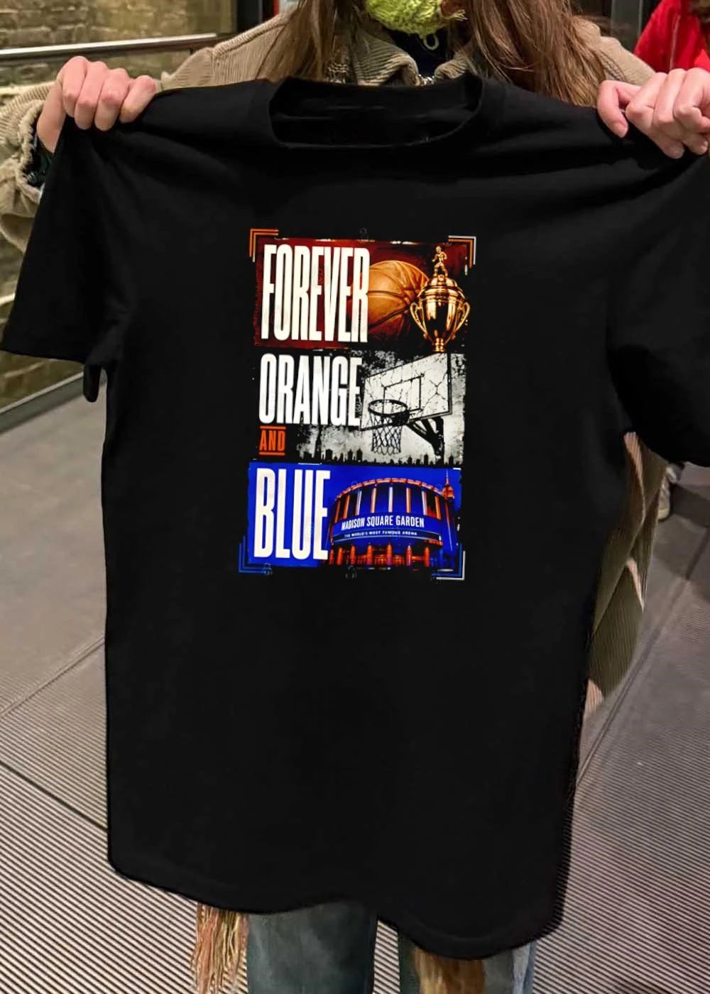 NY Knicks Fan Apparel Forever Orange and Blue Madison Square Garden T-Shirt