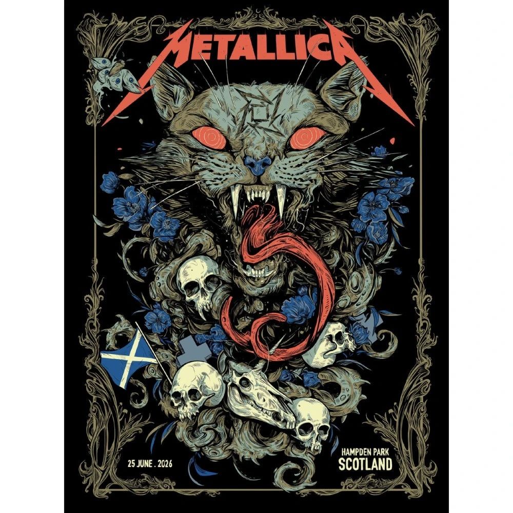 Metallica M72 Glasgow June 25, 2026 Limited Edition Poster Art by WolfSkullJack Pop-Up Store