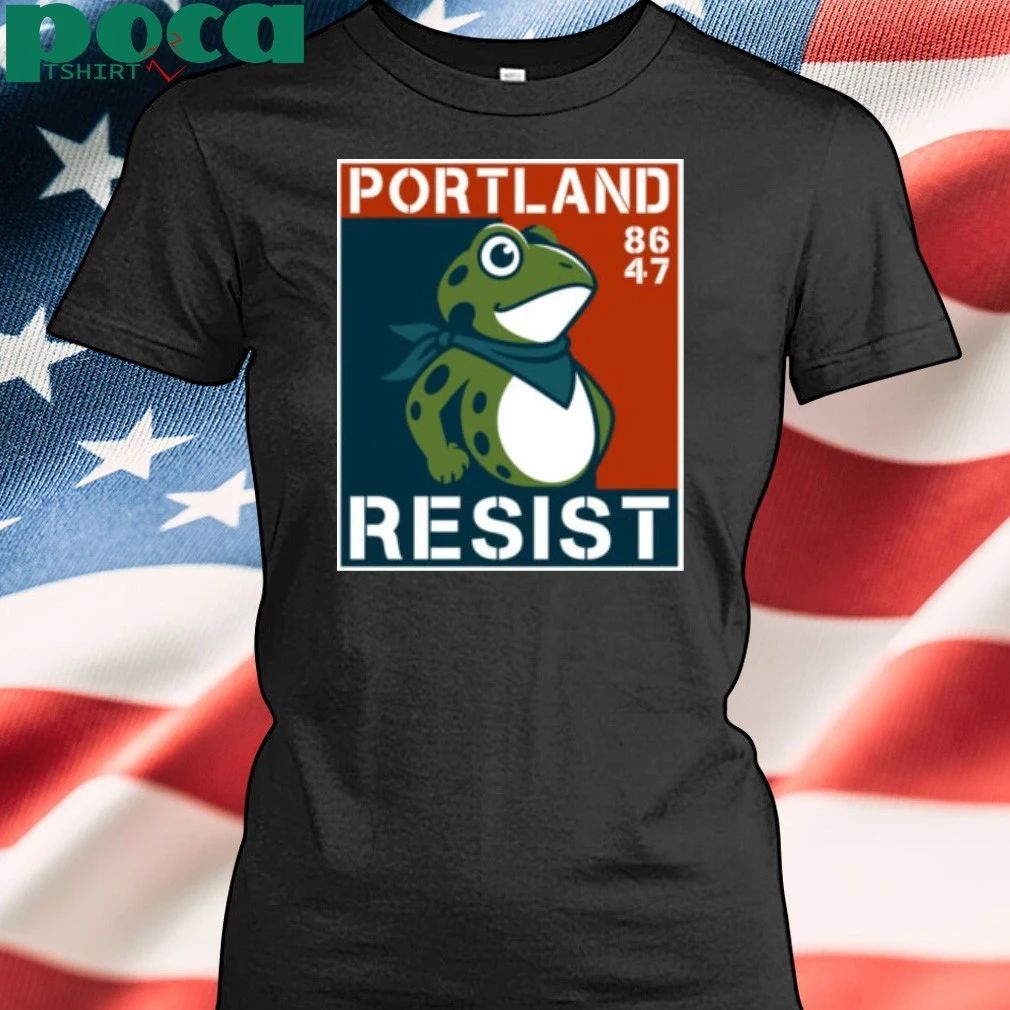 Portland Frog 2025 Frogs Against Fascism 86 47 Vintage T-shirt