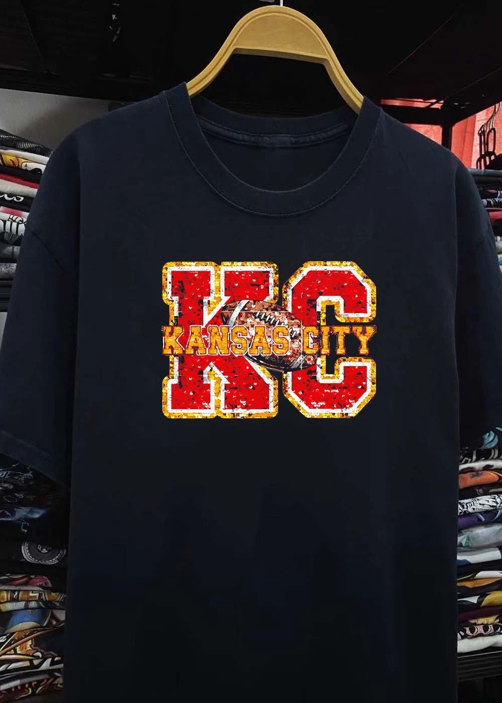 Kansas City Chiefs Football Faux Sequin shirt