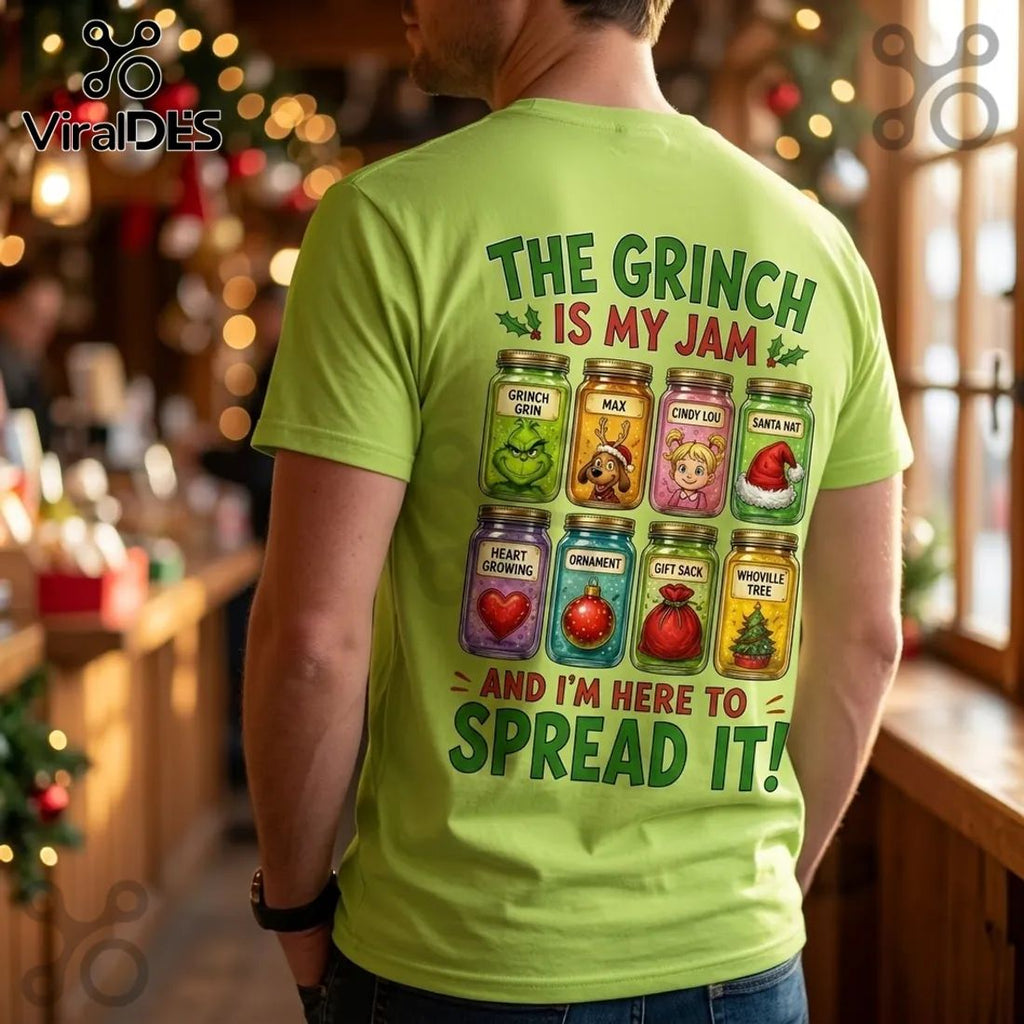The Grinch Is My Jam Green Christmas T-Shirt 2026