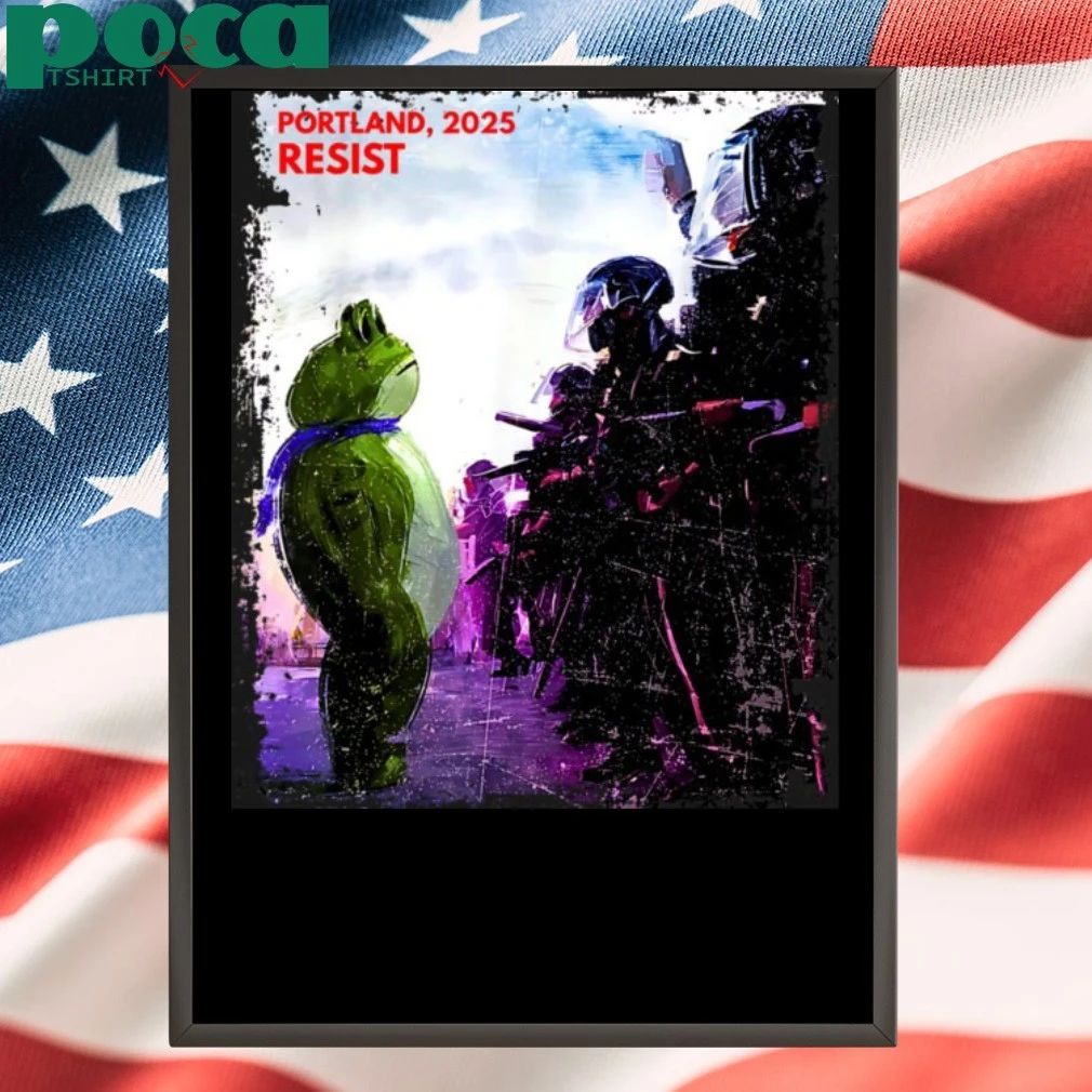 Portland Frog Against Fascism Portland 2025 Resist T-shirt
