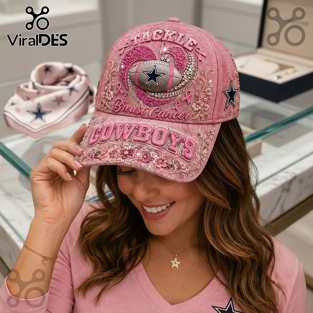 Dallas Cowboys Breast Cancer Awareness Pink Cap