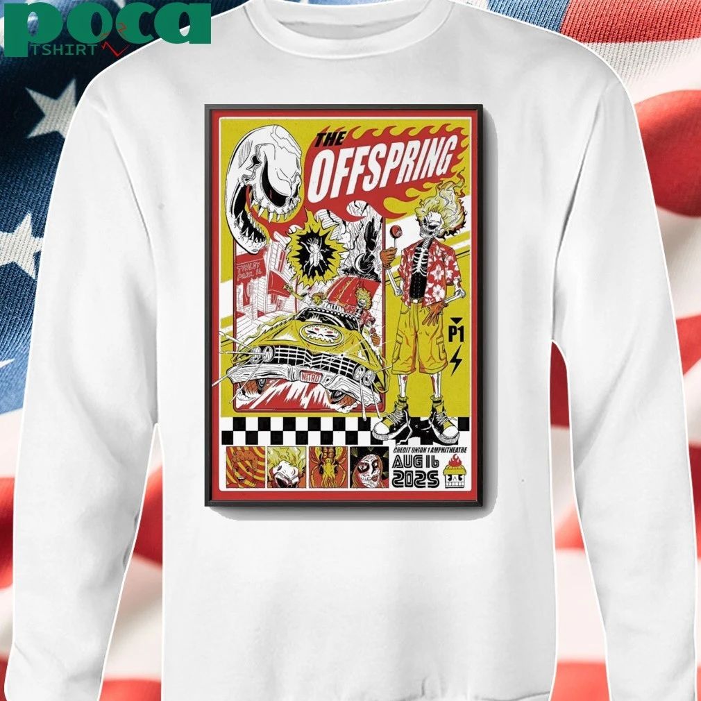 The Offspring Aug 16 2025 In Tinley Park IL Poster shirt