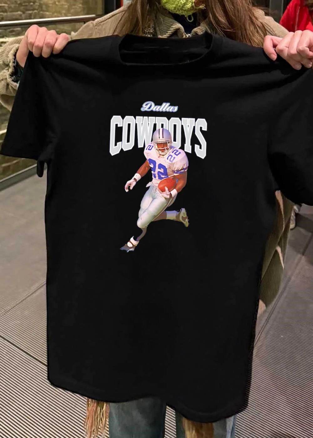 Emmitt Smith Running with Football Dallas Cowboys shirt