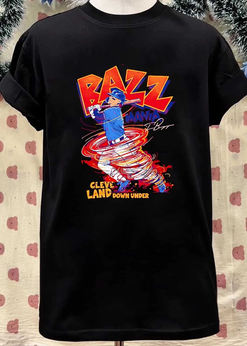 CV Art Design Travis Bazzana Batting Bazz Mania Cleveland Down Under T-Shirt
