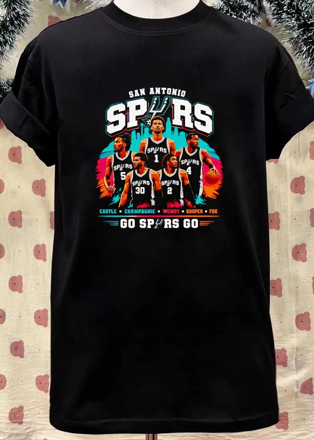 San Antonio Spurs T-Shirt Go Spurs Go Castle Champagnie Wemby Harper Fox