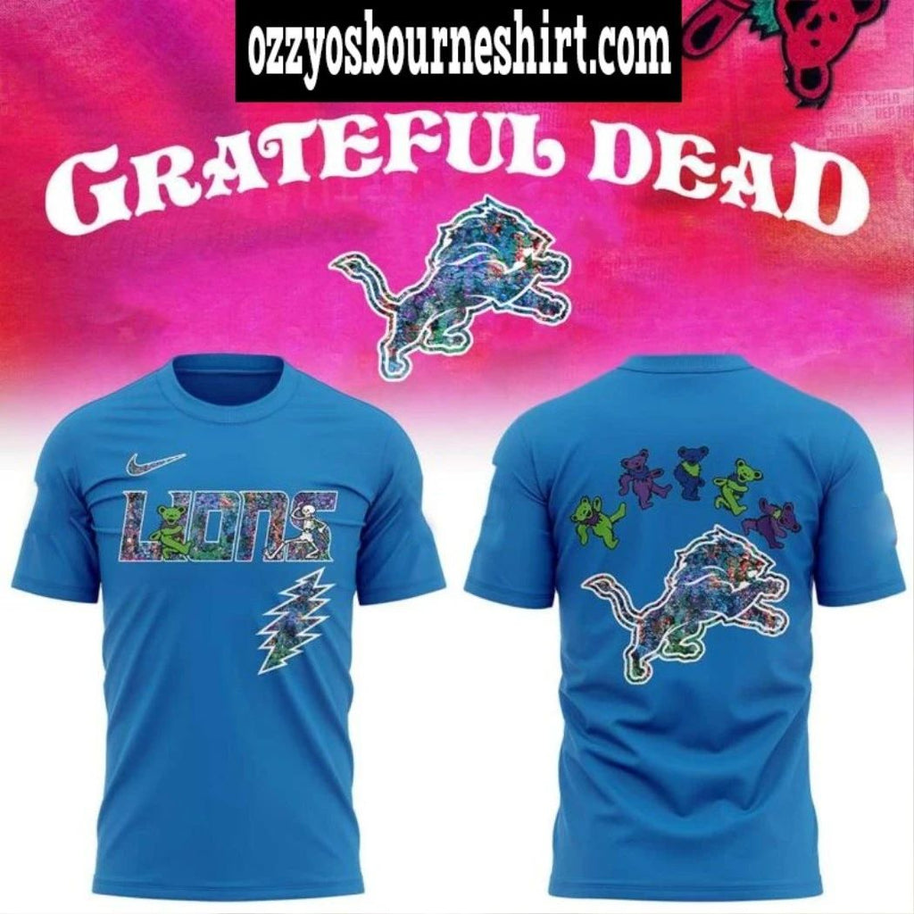 Detroit Lions Celebration Grateful Dead 60 Years Night Logo 2025 Shirt