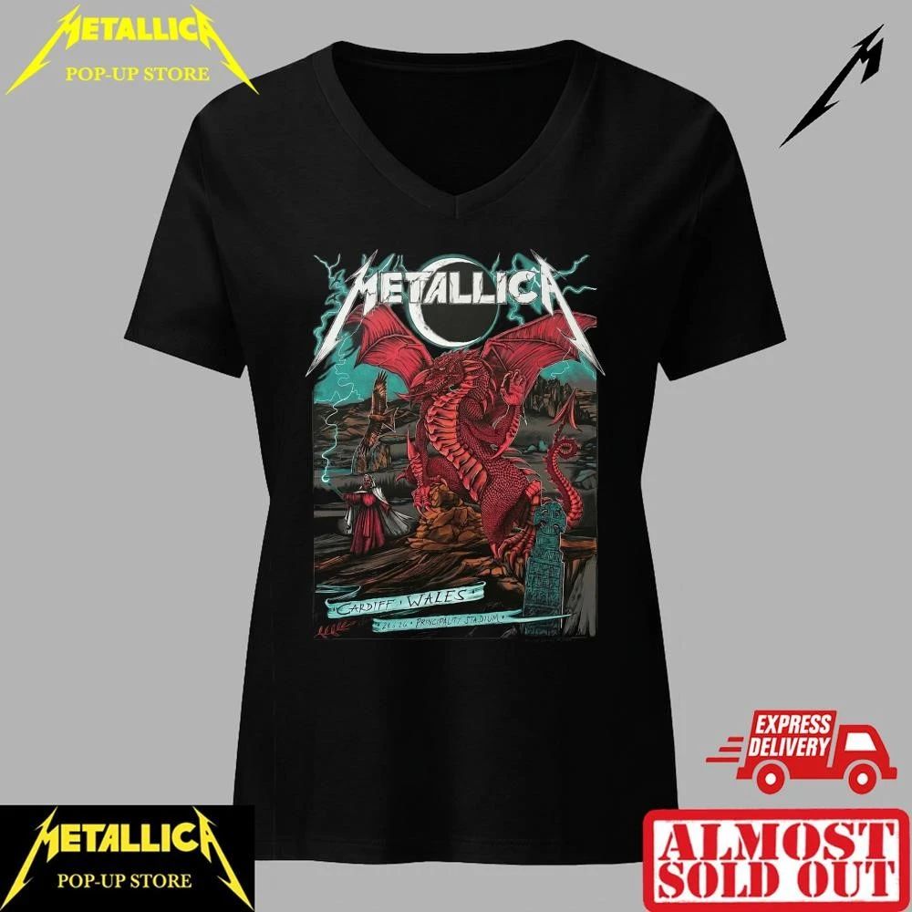 Metallica Principality Stadium 2026 Limited Edition Red Dragon Merch Tee