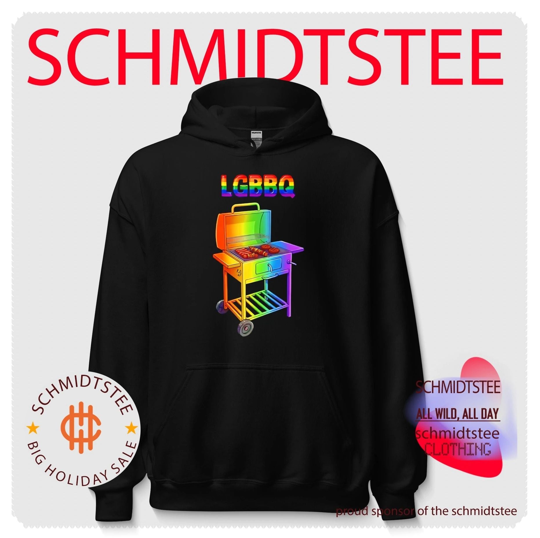 LGBBQ rainbow grill graphic shirt