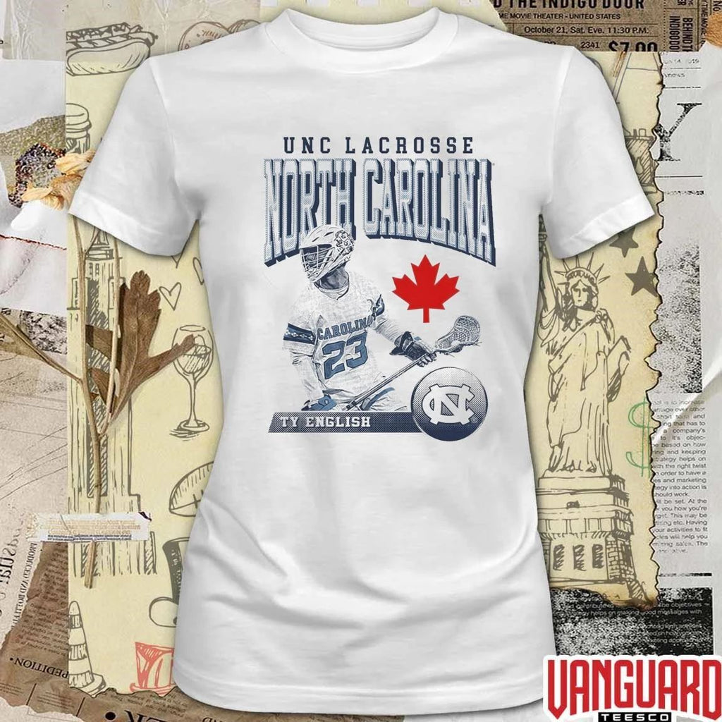 Ty English UNC Tar Heels Lacrosse Light Blue Illustrated t-shirt