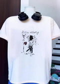 Olivia Rodrigo Girl with Chainsaw and Wolf Heart T-Shirt
