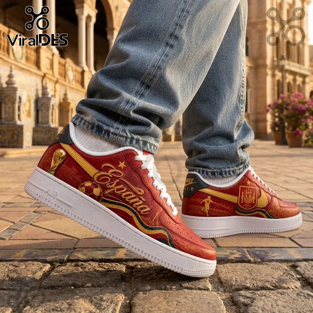 Spain National Football Team Custom AF1 Sneakers
