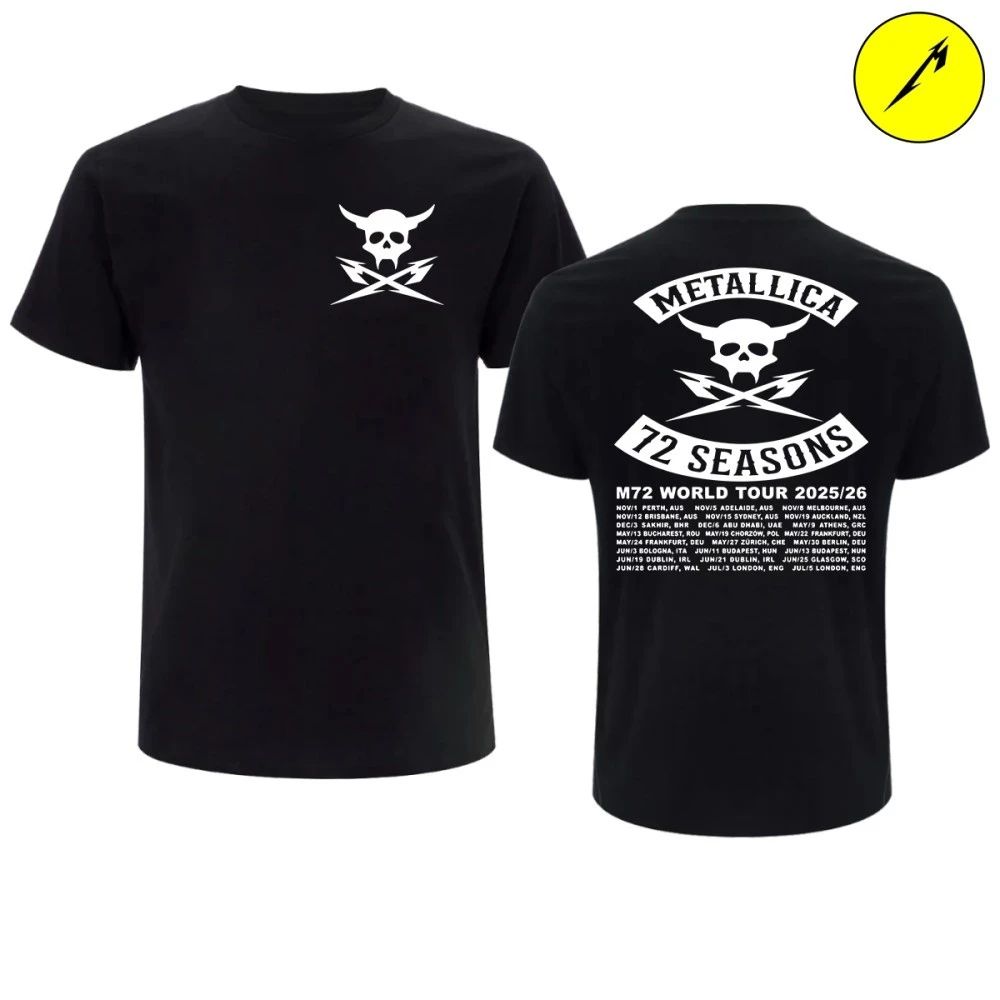 Metallica Pop-up Store M72 World Tour 2026 72 Season James Hetfield Exclusive Skull T-Shirt – Limited Edition