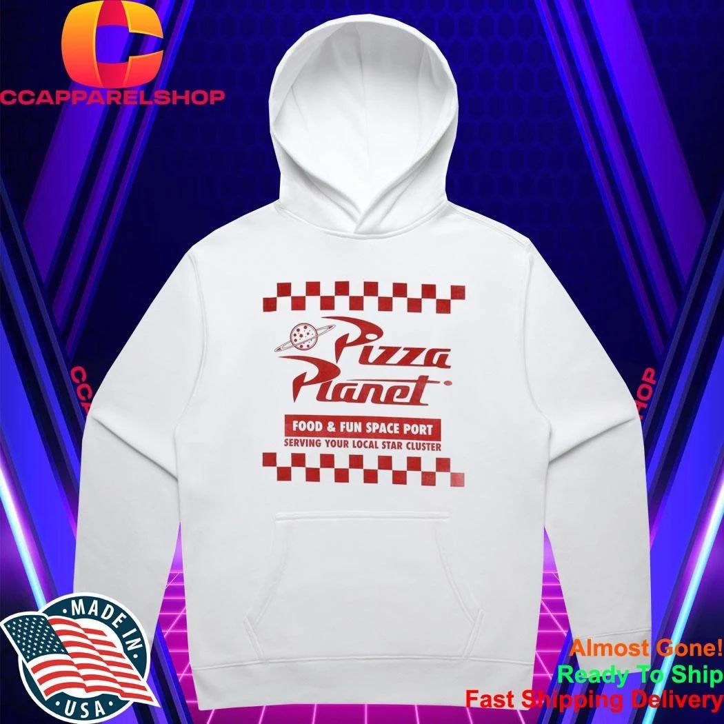 Pizza Planet Food And Fun Space Port Serving Your Local Star Cluster Shirt