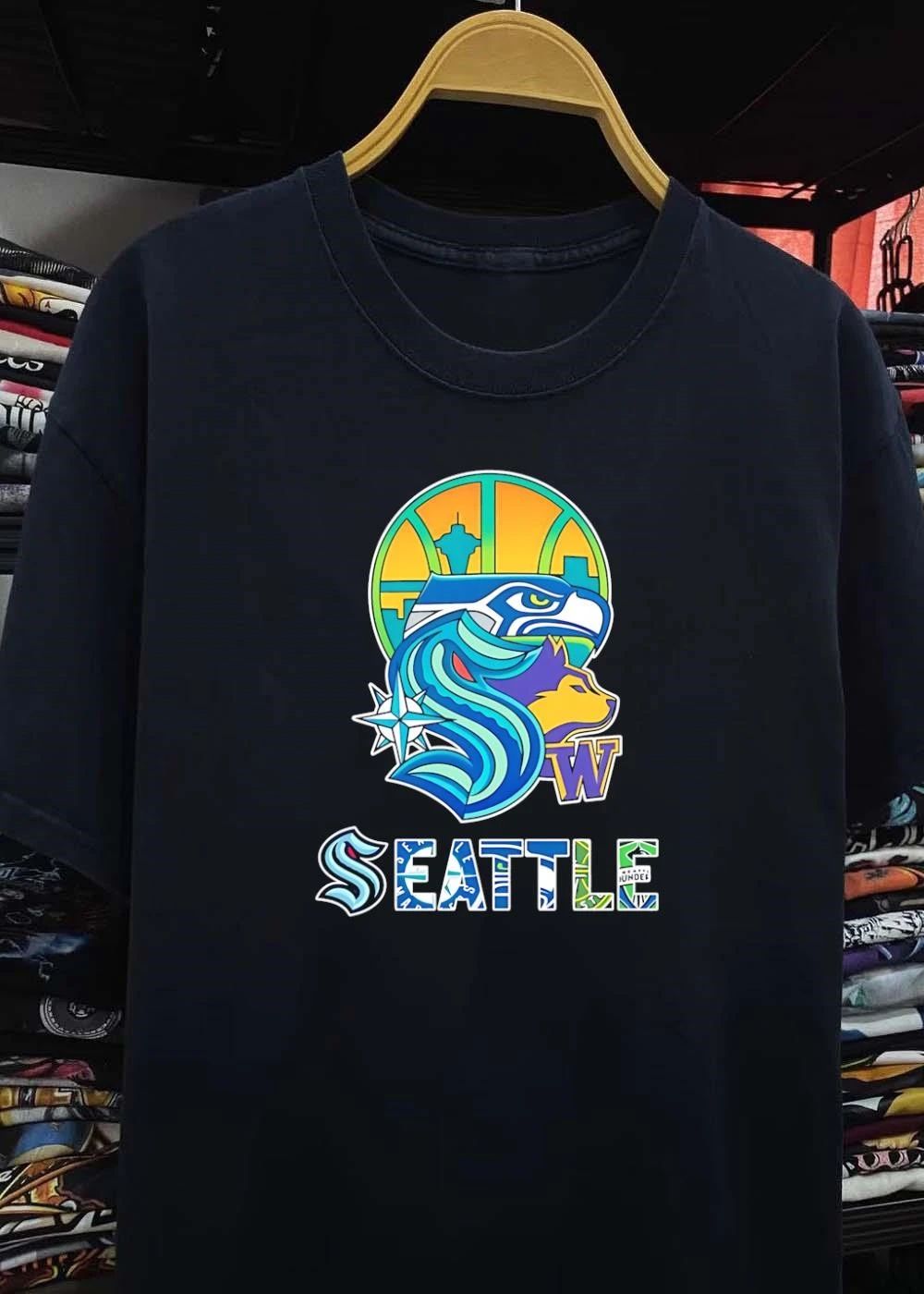 Seattle Sports Teams Mashup Logo Iconic City Professional Athletic Shirt