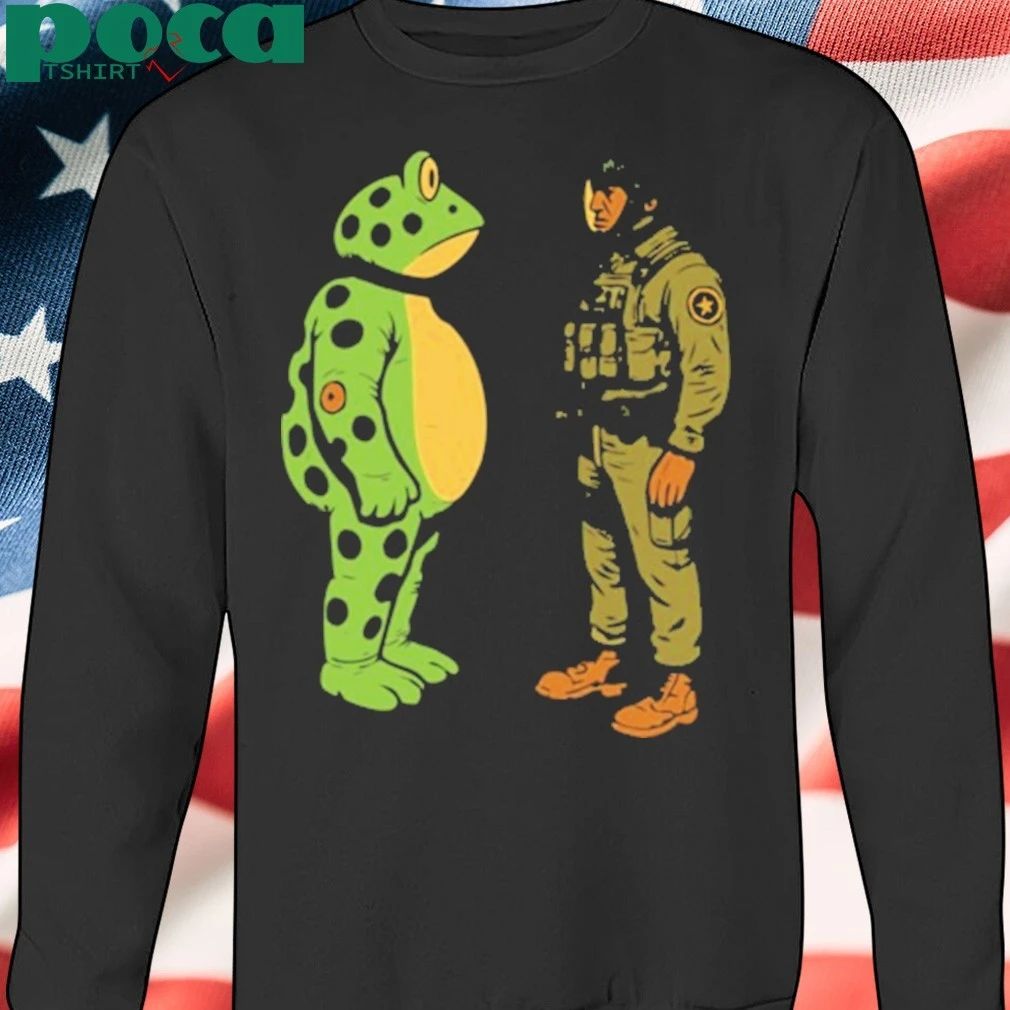 Portland Frog Frogs Against Fascism Frog vs Soldier T-shirt