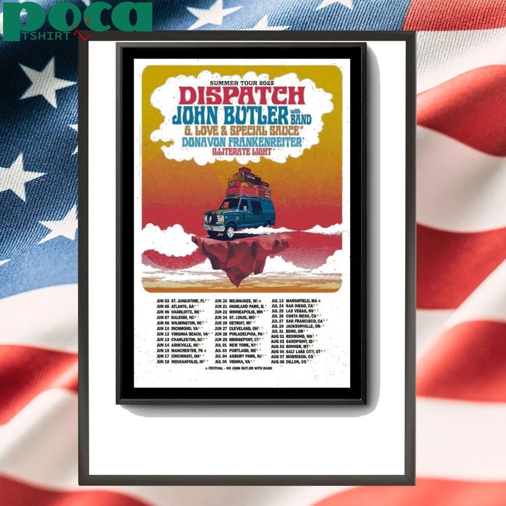 Summer Tour 2025 Dispatch & John Butler Poster shirt