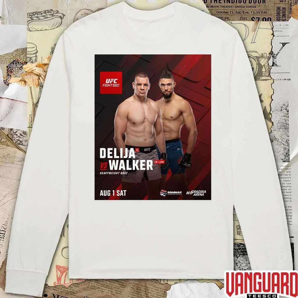 UFC Fight Night Delija Vs Walker Heavyweight Bout August 1 2026 Poster t-shirt