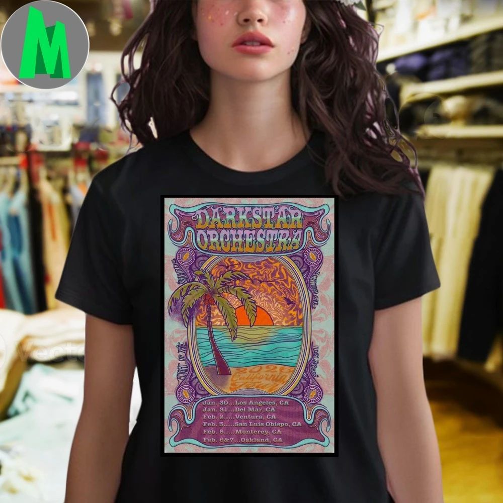 Original Dark Star Orchestra Tour 2026 California Poster T-Shirt