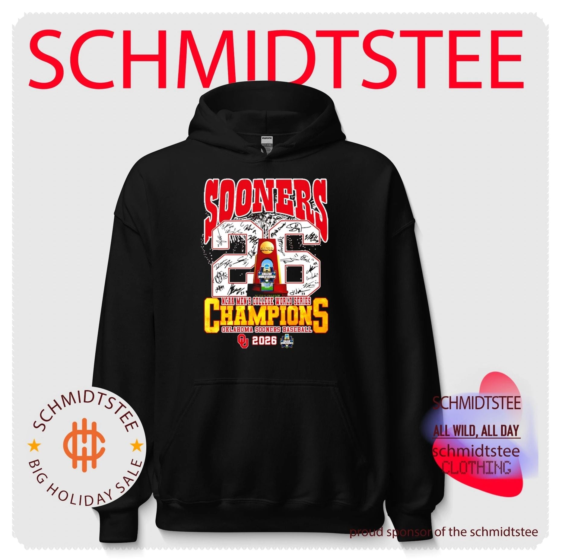 Oklahoma Sooners baseball 2026 MCWS Champions signatures shirt