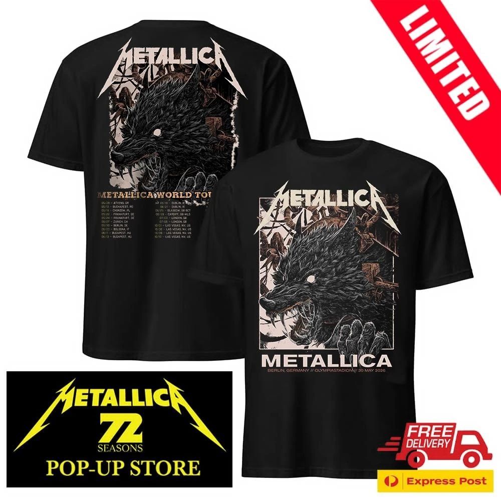 Metallica T-Shirt Berlin 2026 Collin Estrada Design – Offizielles Pop-Up Shop Merch – Olympiastadion 30.05.