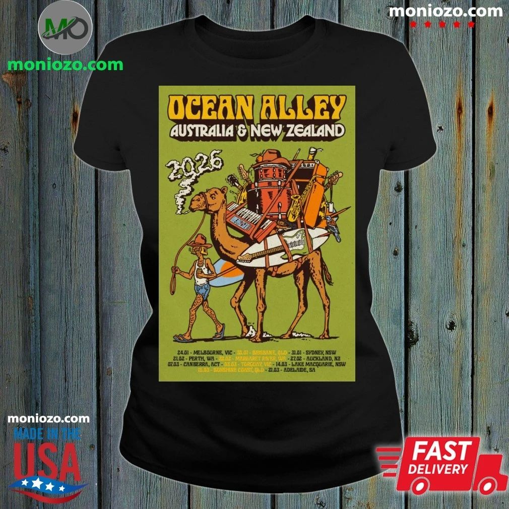 Original Ocean Alley 2026 AUS NZ Tour Limited Holographic Tour Poster T-Shirt