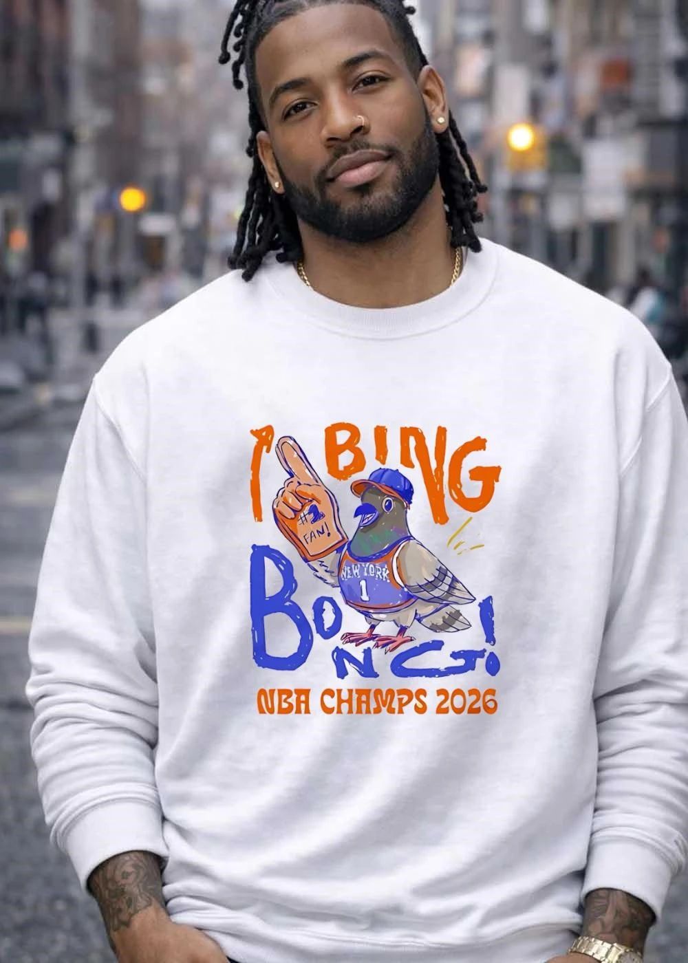 New York Pigeon Fan Shirt BING BONG NBA CHAMPS 2026