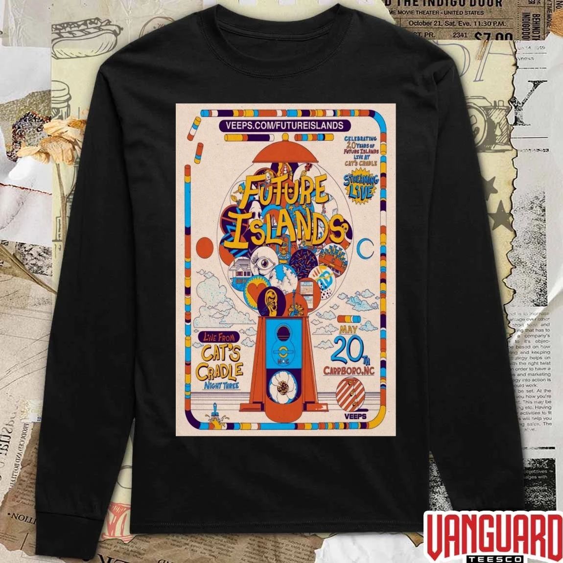 Future Islands Pop-Up Shop Poster May 20 2026 Cat’s Cradle Carrboro, NC t-shirt