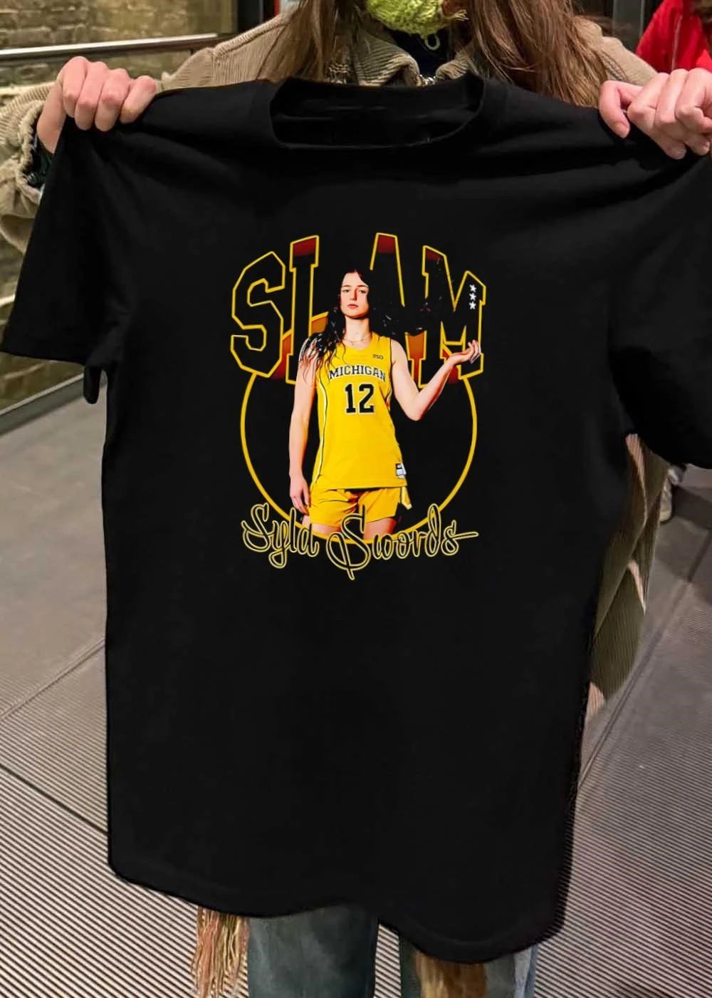 Slam Syla Swords Michigan Basketball Player Jersey Graphic T-Shirt