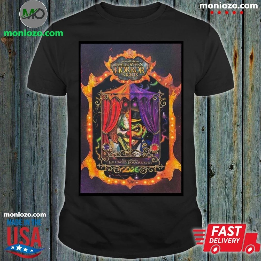 Halloween Horror Nights 2026 Jack The Clown and Dr. Oddfellow Poster T-Shirt