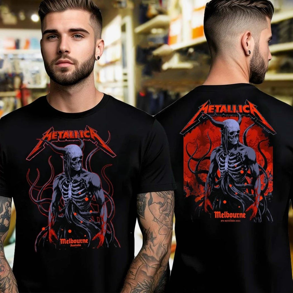 Metallica’s special edition Double Face hoodie, designed for the M72 World Tour event in Melbourne, Australia in November 2025