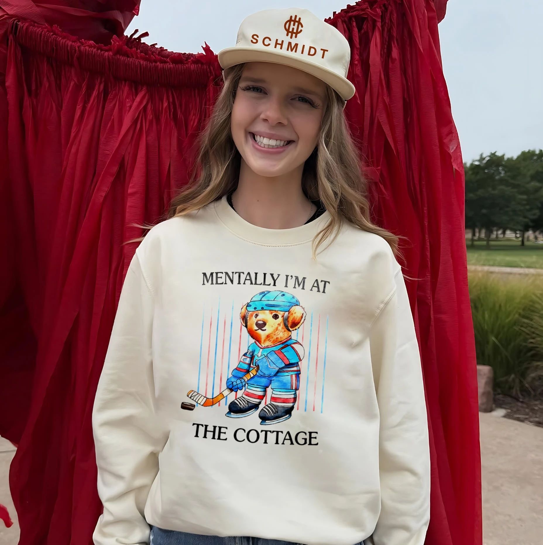 Mentally I’m at the Cottage Hockey Bear shirt