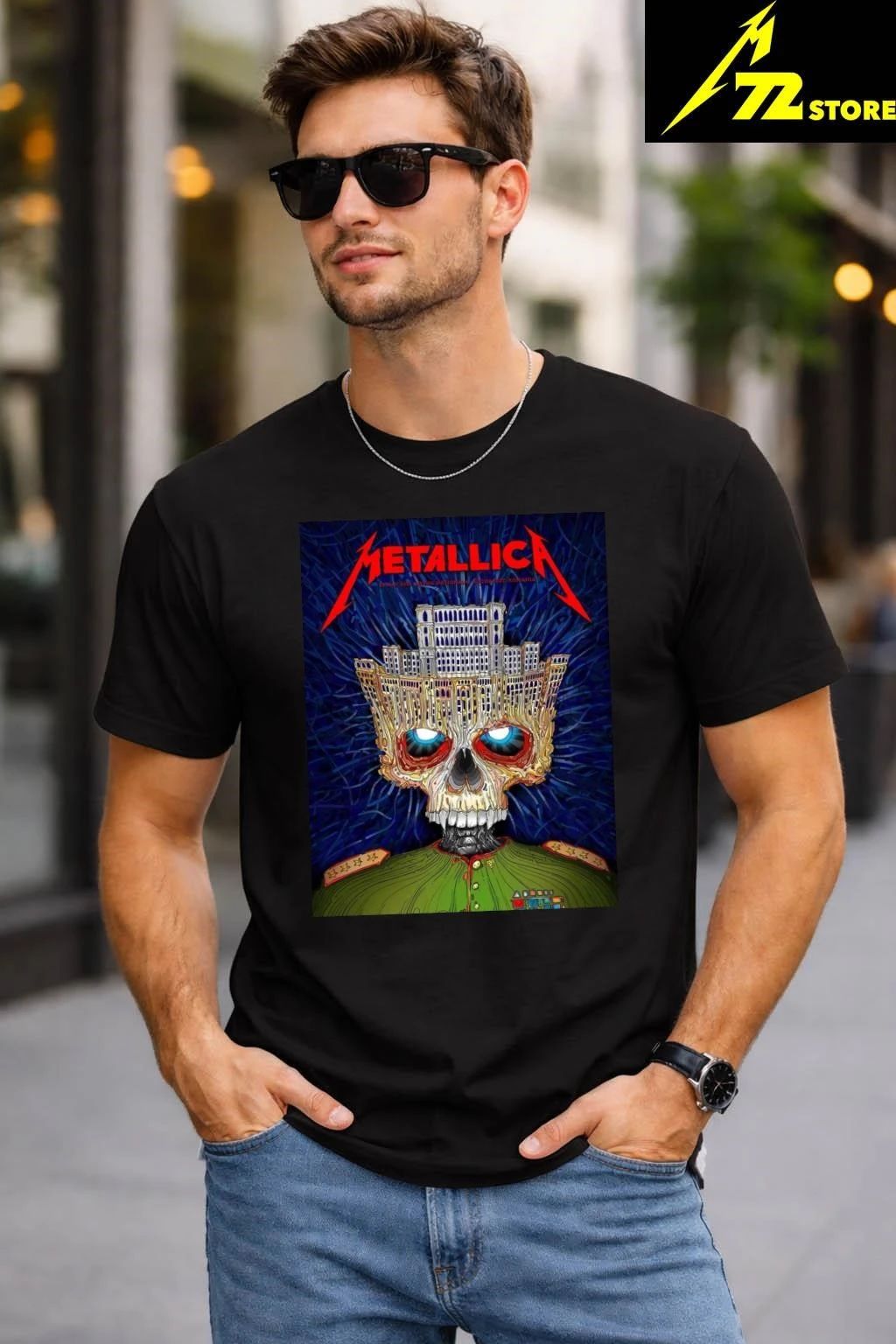 Metallica M72 Bucharest 2026 Stadium Tour Bucharest Romania At Arena Nationala On 13 May 2026 Palace Of Parliament Crown Skull Shirt