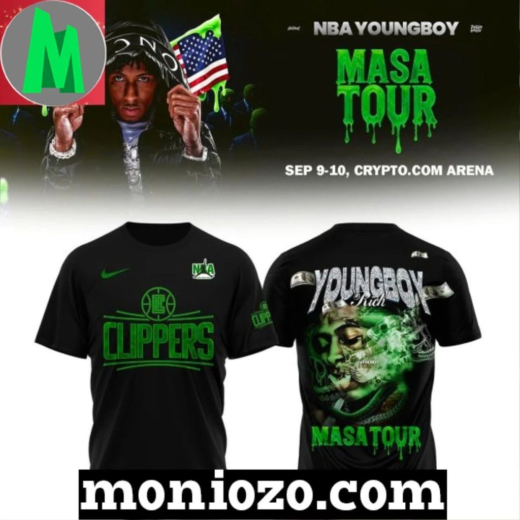 Los Angeles Clippers x NBA Young Boy MASA Tour Merch T-Shirt