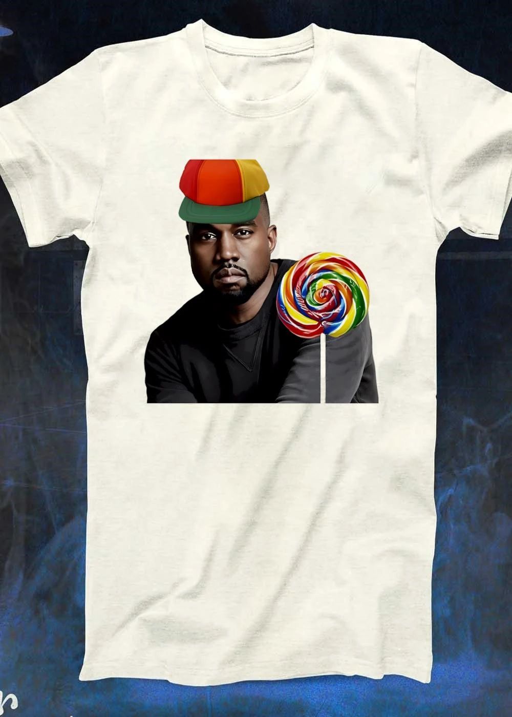 Kanye West Holding Colorful Lollipop T-Shirt