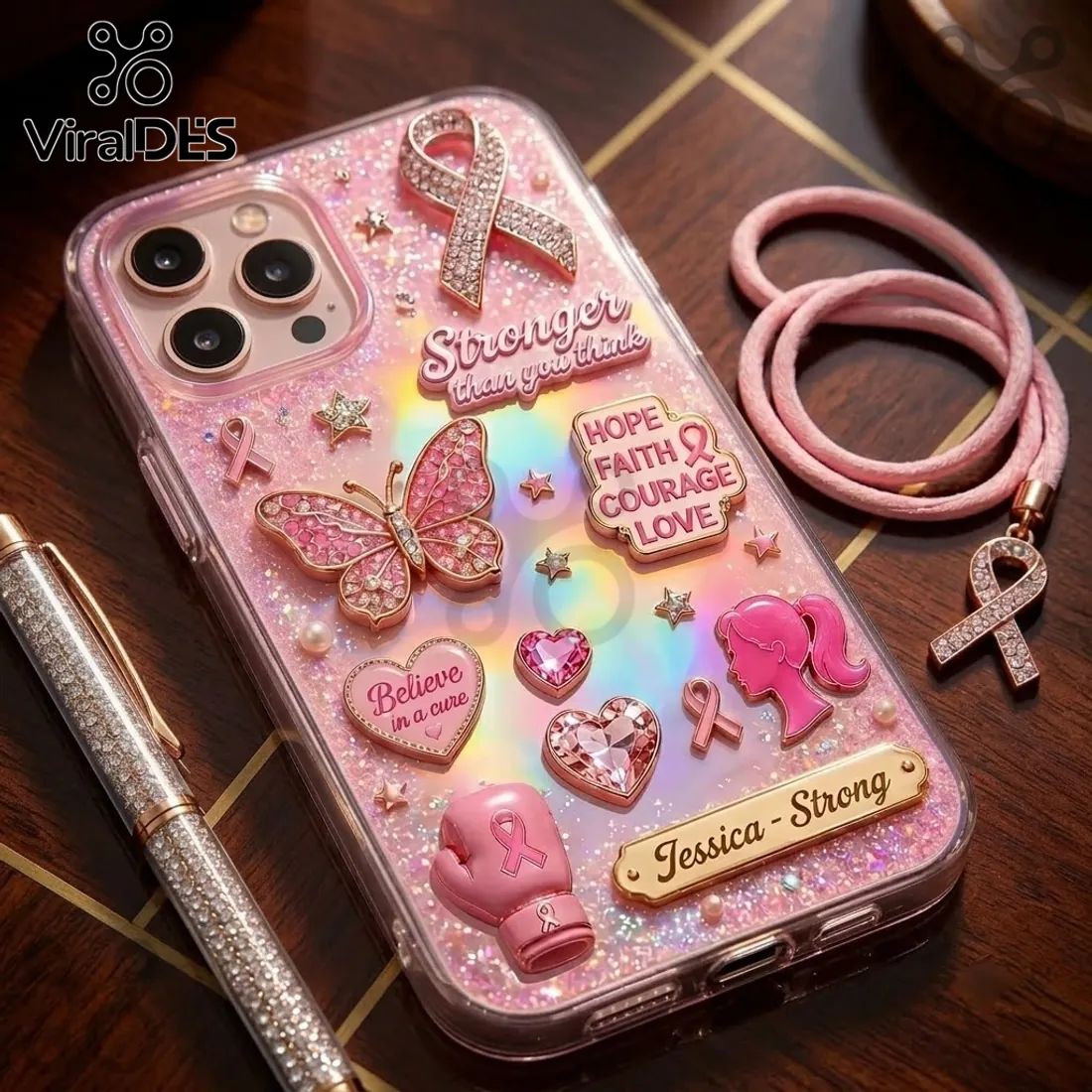 Jessica Strong Breast Cancer Awareness 3D Phone Case