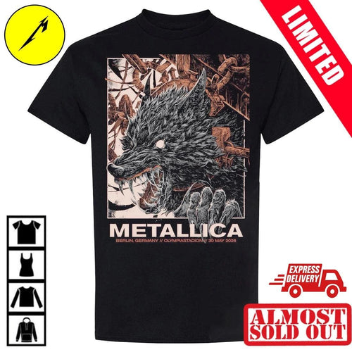 30 Mai Olympiastadion Berlin Metallica Shirt – Offizielles M72 Pop-Up Shop Merchandise – Collin Estrada 2026