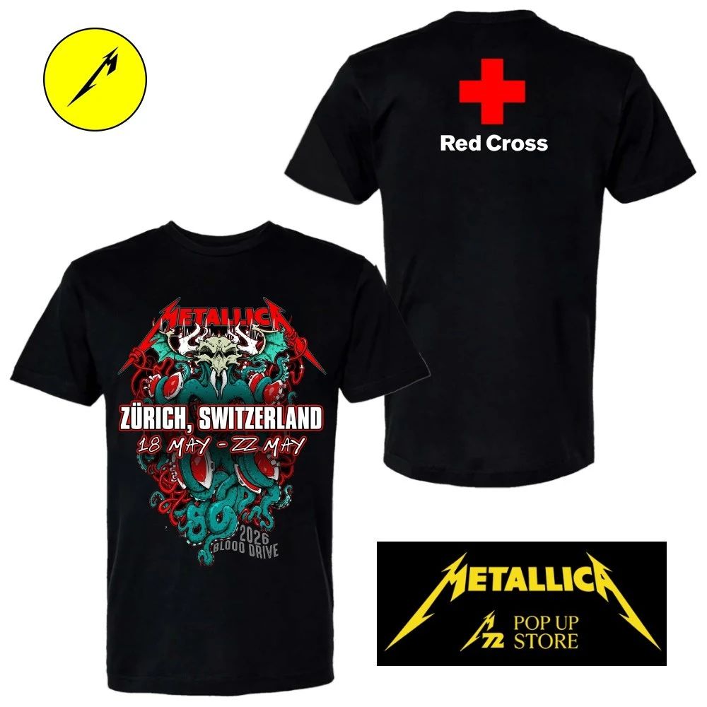 Metallica x Red Cross Donate Blood To Save Lives May 18-22, 2026 Zürich, Switzerlanny Shirt
