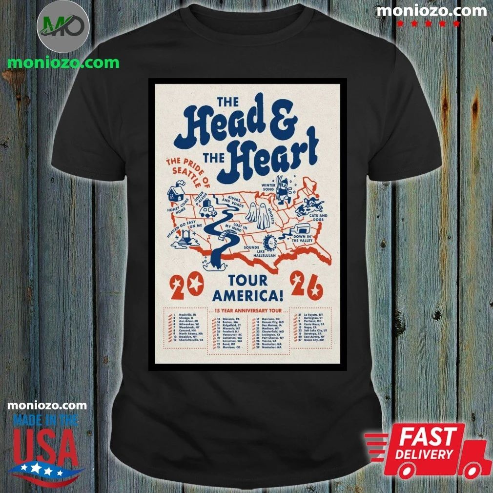 The Head And The Heart Tour 2026 Poster Shirt