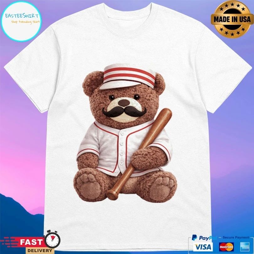 Baseball Bear Mustache T-shirts