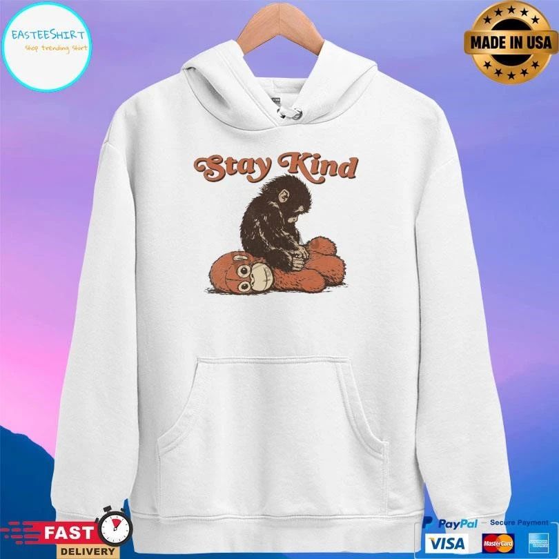 Stay Kind Punch Baby Monkey Emotional Plush Toy Viral Emotional T-shirts