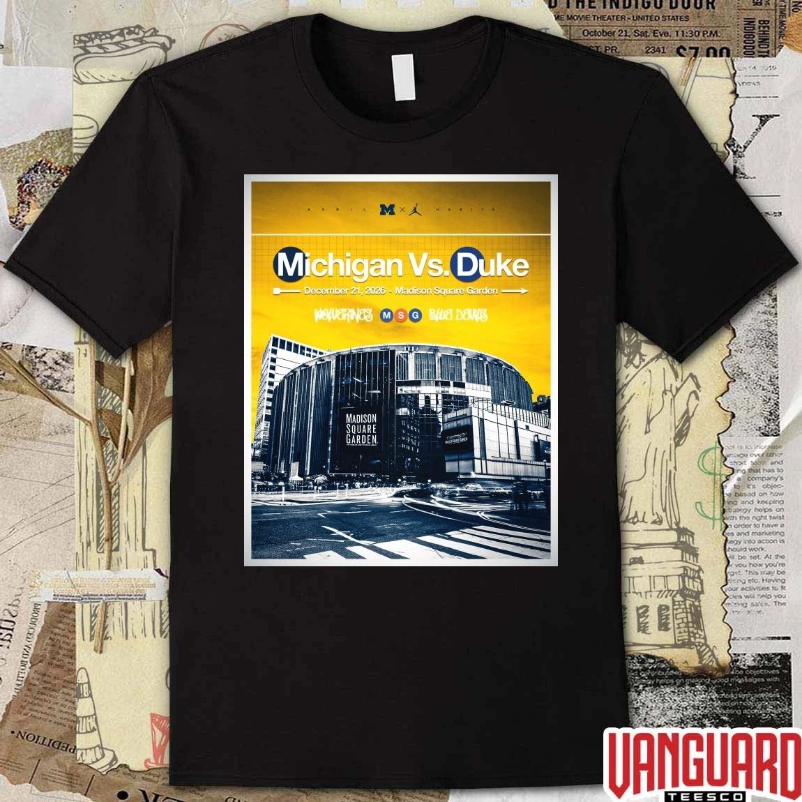 Michigan Vs. Duke December 21, 2026. Madison Square Garden Poster t-shirt