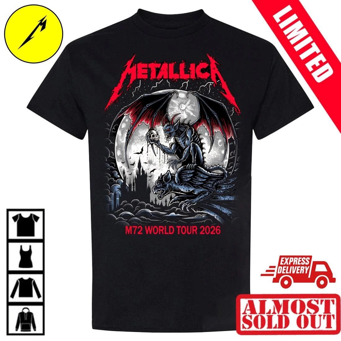 Metallica M72 Tour Bologna June 3rd 2026 Official Pop-Up Shop T-Shirt