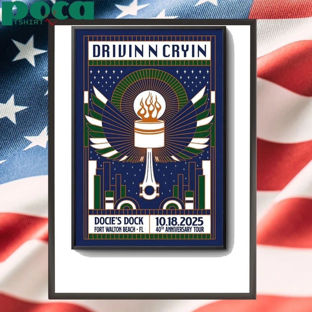 Drivin N Cryin Docie’s Dock Fort Walton Beach FL Oct 18 2025 Poster shirt