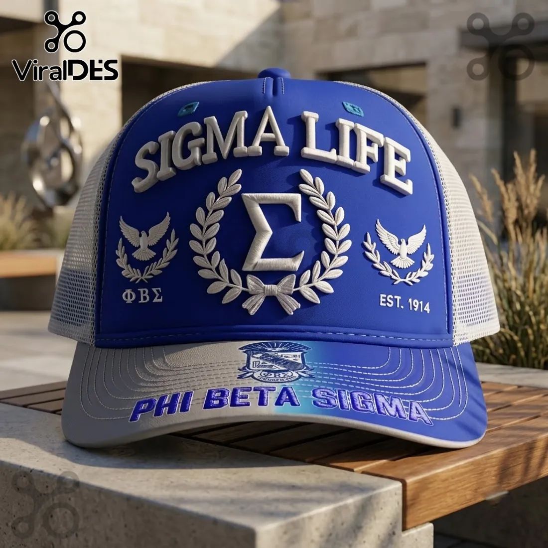 Phi Beta Sigma 1914 Blue White Cap