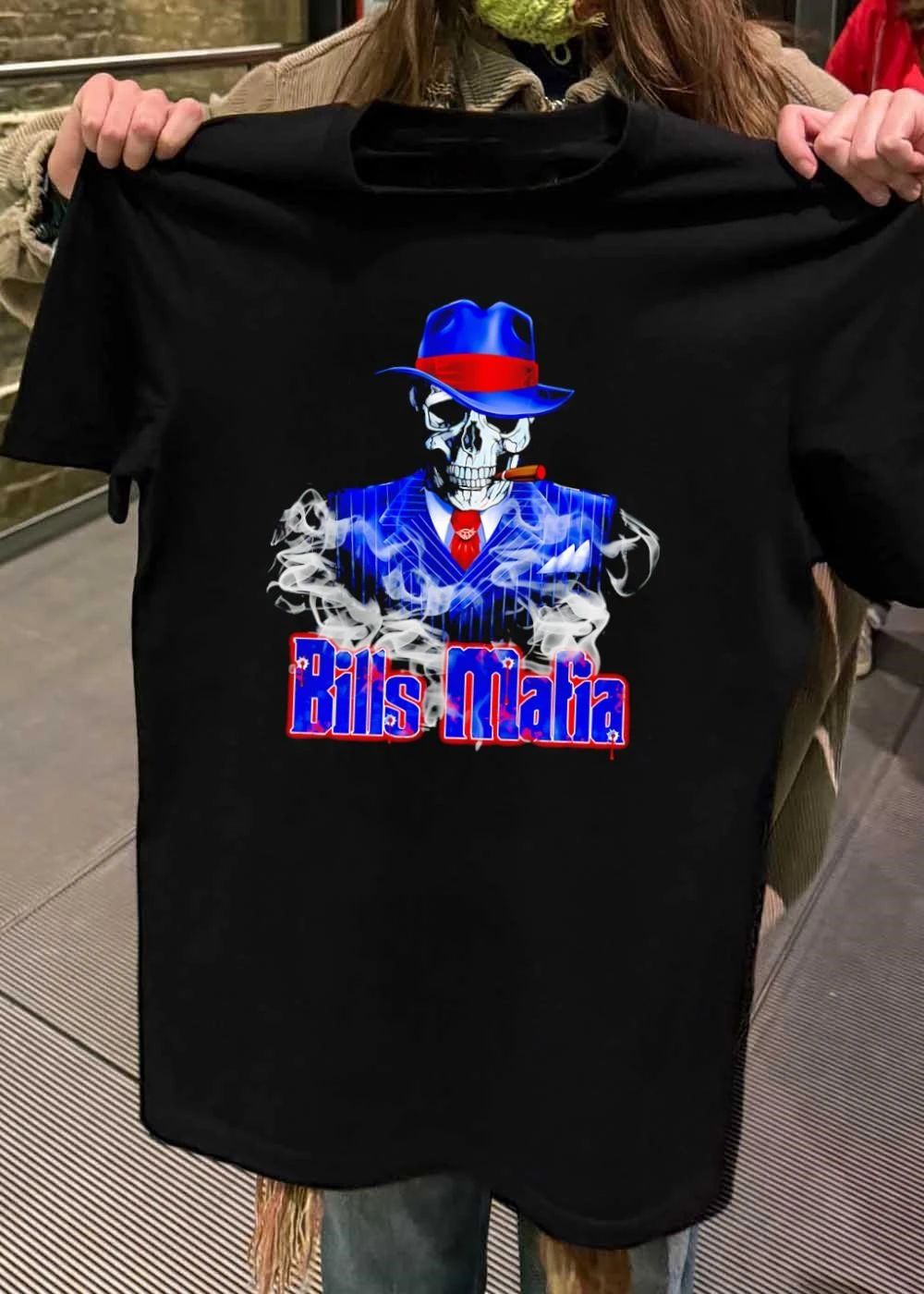 Bills Mafia Apparel Skull Wearing Suit Smoking Cigar T-Shirt