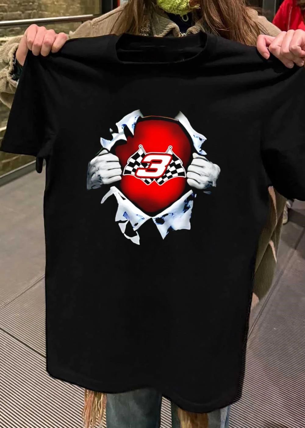 Dale Earnhardt Ripping Shirt Reveal Number 3 Racing Flags T-Shirt