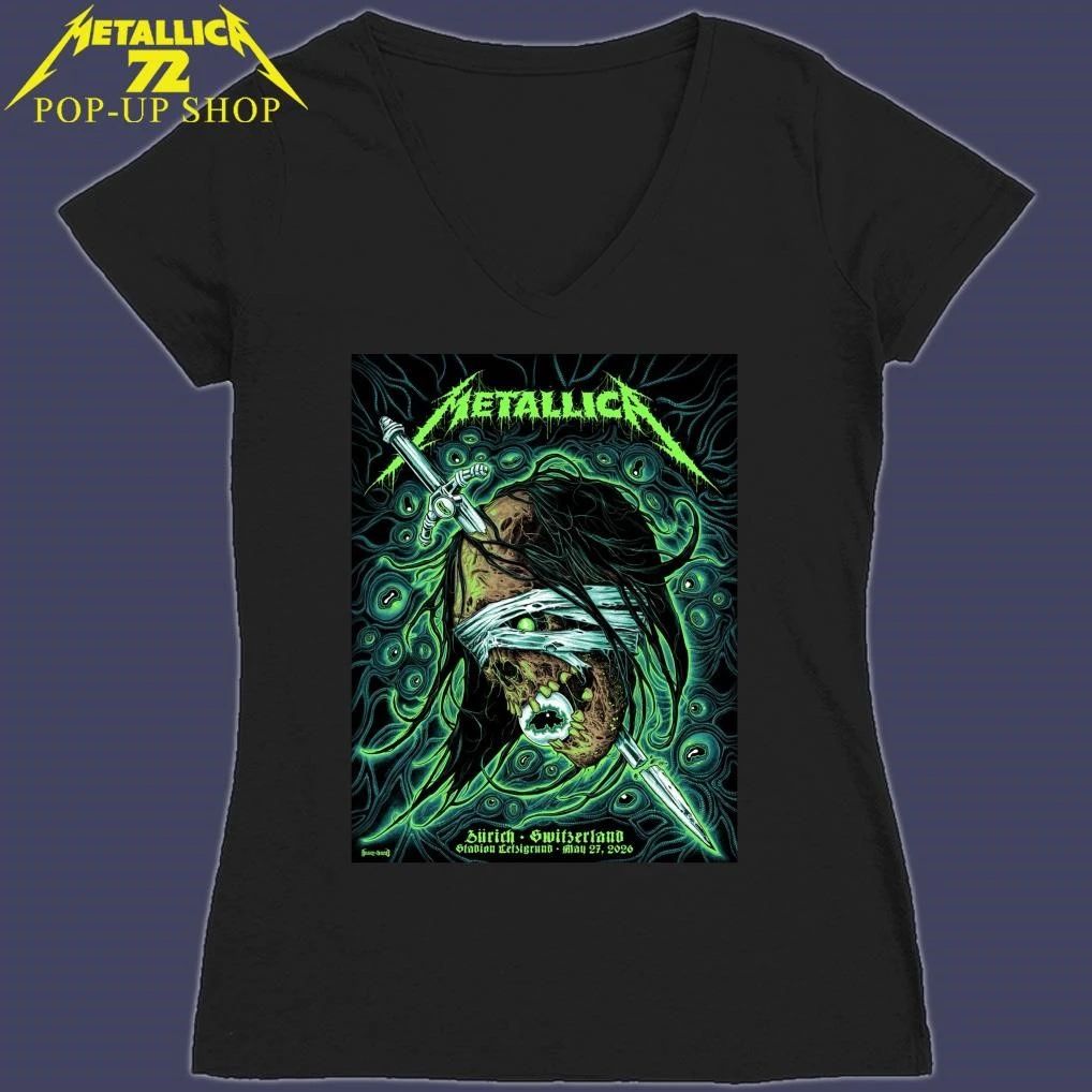 Metallica M72 Zurich Switzerland May 27, 2026 Stadion Letzigrund Art By Mark Richards Pop-Up Shop T-Shirt