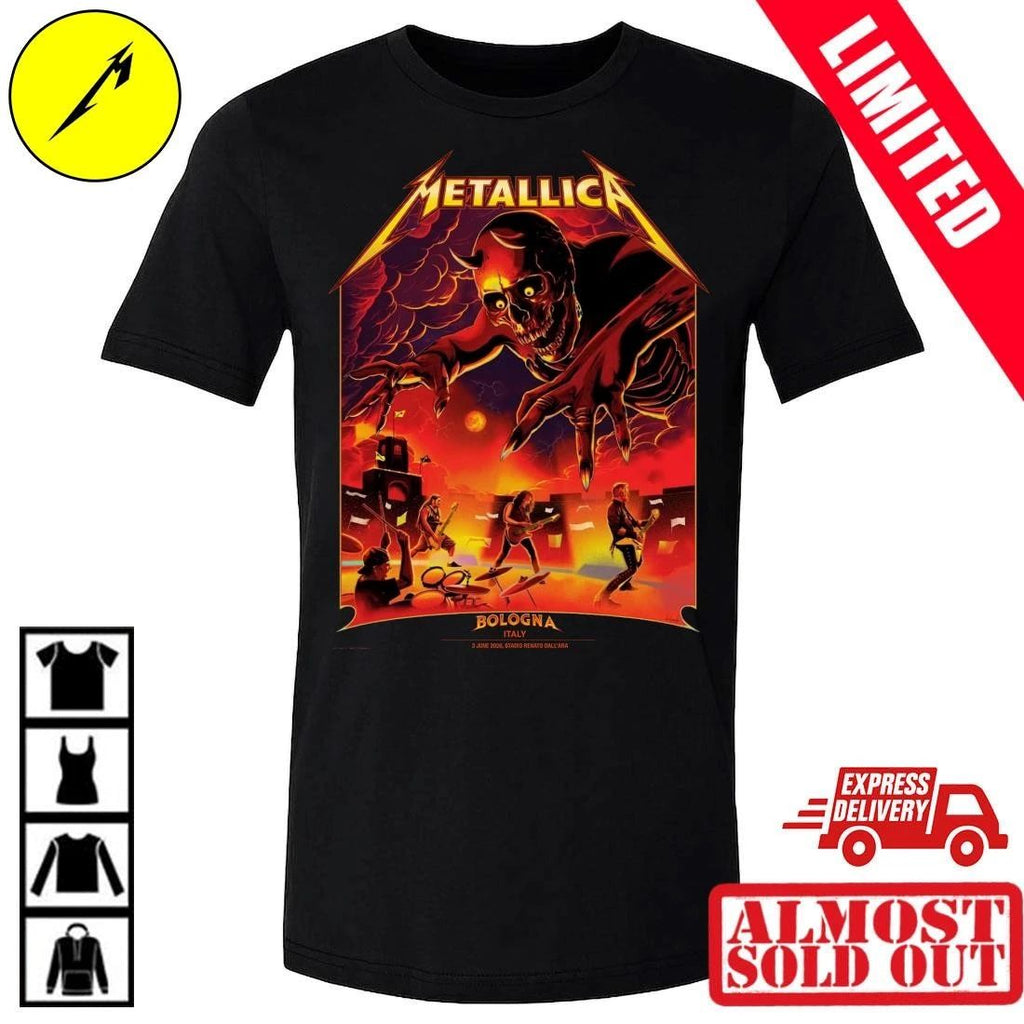 Metallica Bologna 2026 Official Two Sided Concert Shirt